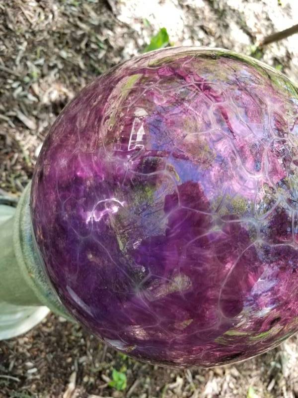 lot 36 image: Gazing Ball on Concrete Pedestal
