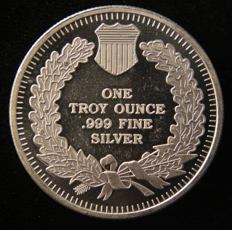1 TROY OZ. .999 FINE SILVER INDIAN HEAD DESIGN
