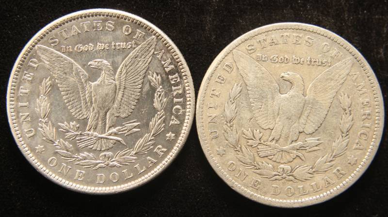 2 MORGAN SILVER DOLLARS 1889 1900-S