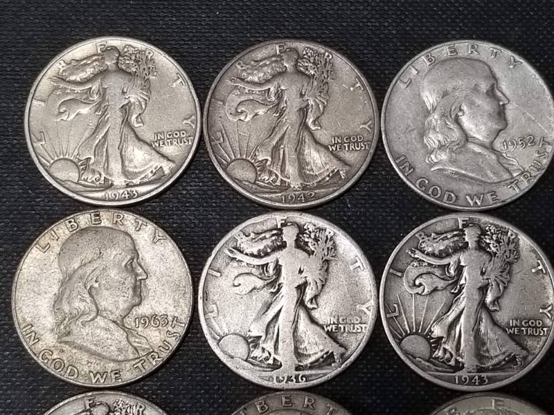 GROUP OF 20 MIXED SILVER HALF DOLLARS