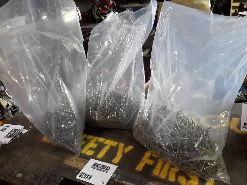 lot 98 image: 3 Bags of Nails, 1 Bag has Duplex Nails
