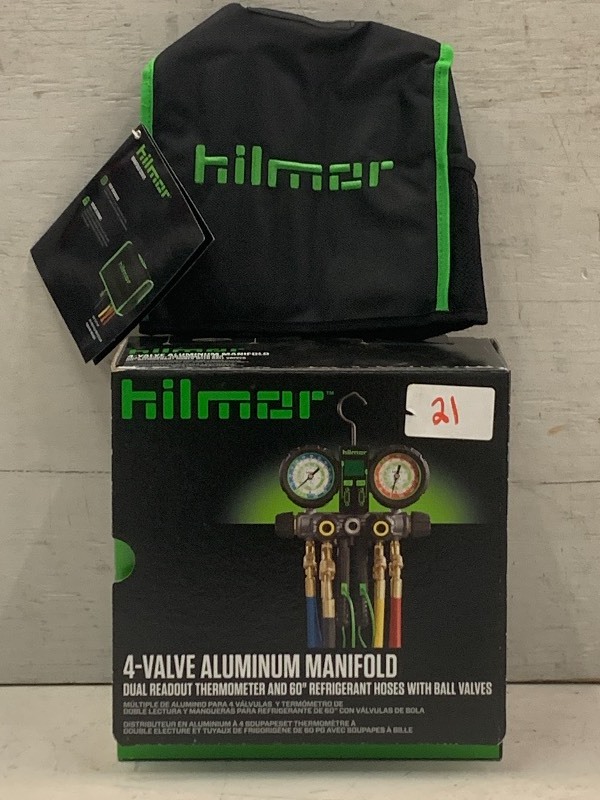lot 21 image: Hilmor 4-Valve Aluminum Refrigertio...