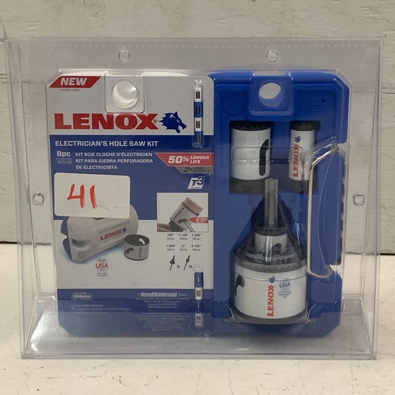 lot 41 image: Lenox 8pc Electrician Hole Saw Kit,...