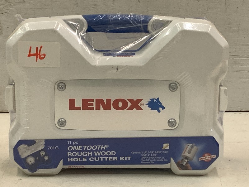 lot 46 image: Lenox 11pc One Tooth Rough Wood Hol...