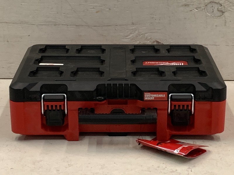 lot 65 image: Milwaukee Packout Tool Case w Cust...