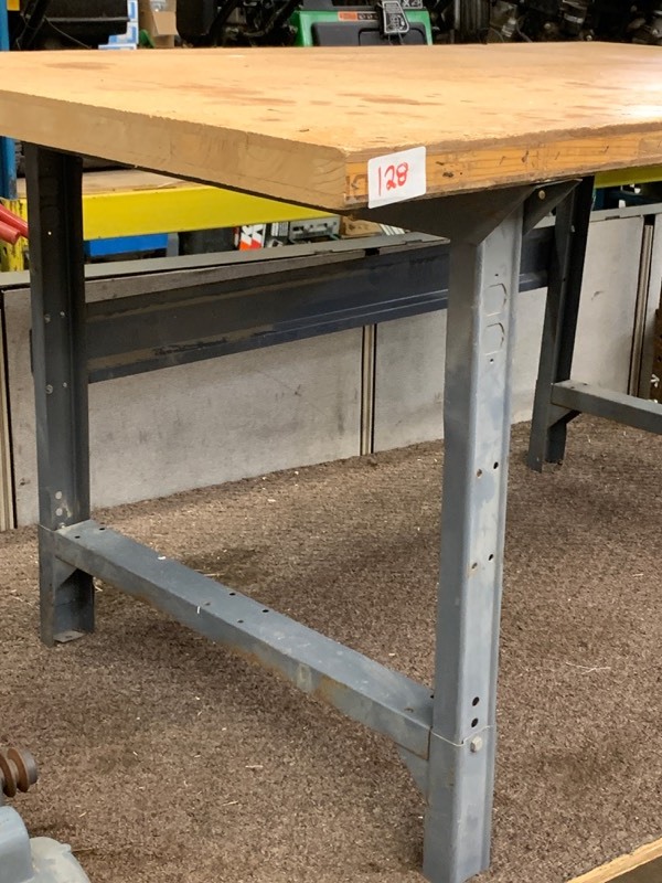 lot 128 image: Wood-Top Workstation Table