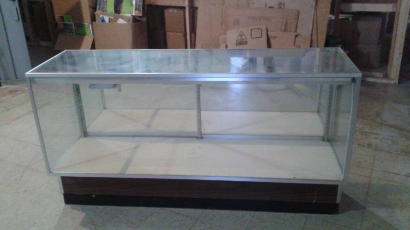 Glass Store Display Cabinet Used Some Wear No Shelves Or