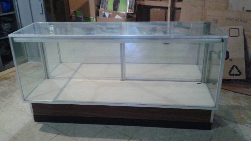 Glass Store Display Cabinet Used Some Wear No Shelves Or