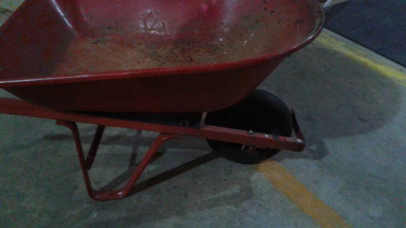 lot 18 image: Large Wheel Barrow, Used, Shows Wear, Has Repaired Handle