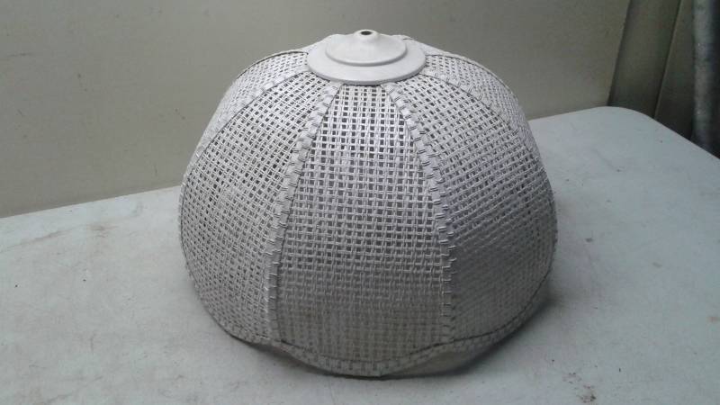 lot 61 image: Wicker Lamp Shade, Used, Some Wear