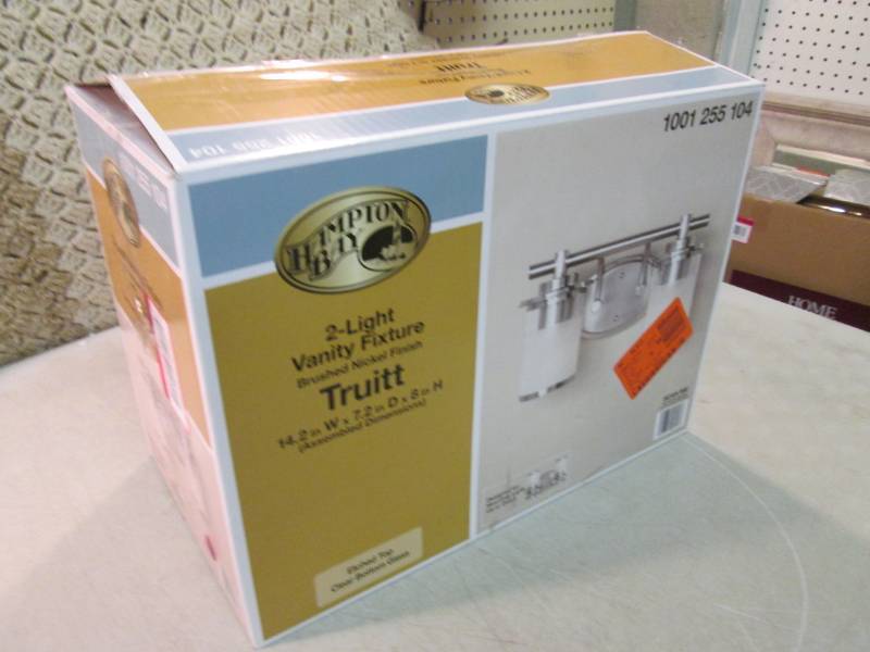 lot 8 image: Hampton Bay 2-Light Brushed Nickel ...