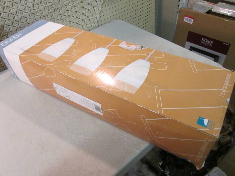 lot 12 image: Eglo Crash 3-Light Matte Nickel Han...
