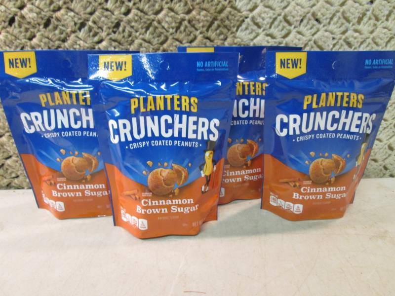 lot 80 image: 4 Bags of Planters Crunchers Cinnam...