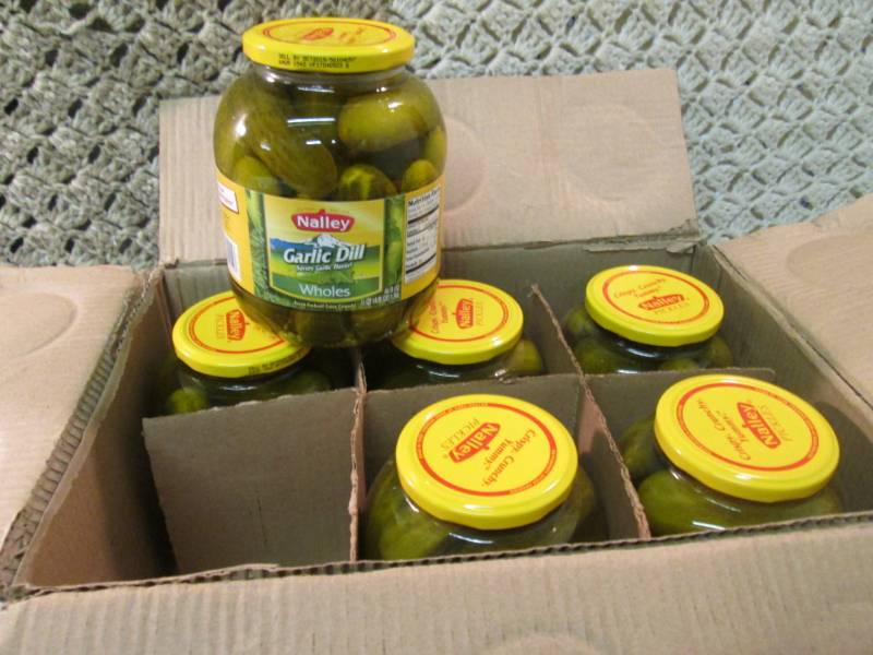 lot 155 image: Case of 6 Large Jars of Whole Garli...
