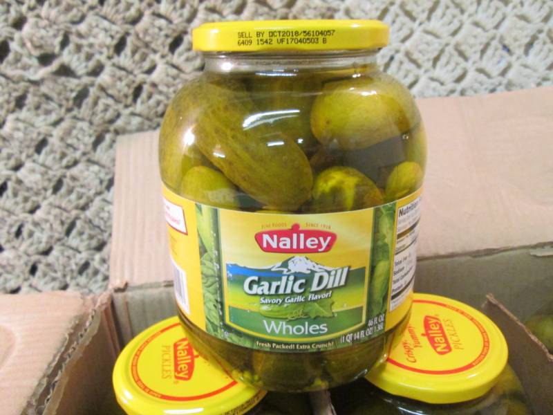 lot 156 image: Case of 6 Large Jars of Whole Garli...