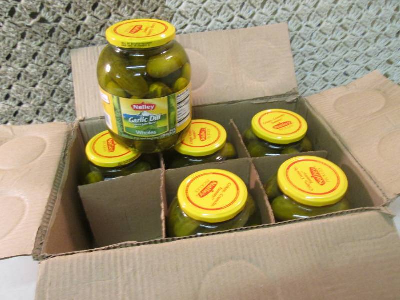 lot 157 image: Case of 6 Large Jars of Whole Garli...