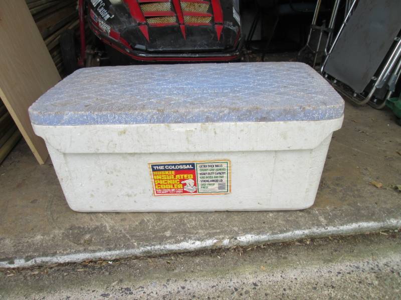 lot 199 image: Large Foam Cooler Solid  RED...