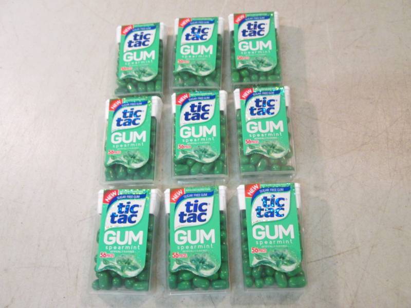 lot 207 image: 9 Packs of Tic Tac Spearmint Gum Be...