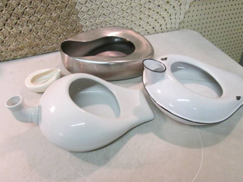 lot 219 image: 2 Vintage Bed Pans and Other  D-2...
