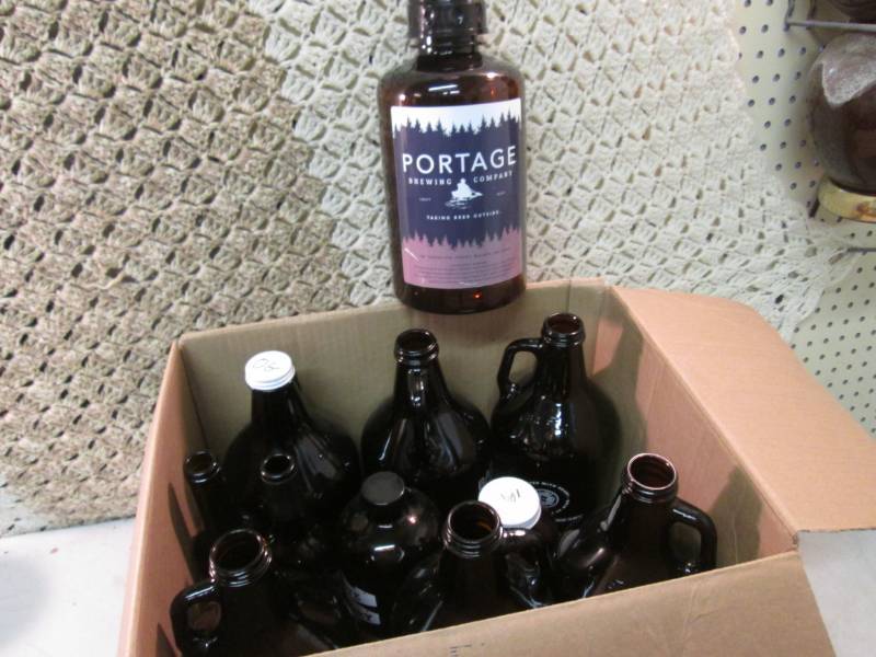 lot 239 image: Assorted Brewery Brown Glass Bottle...