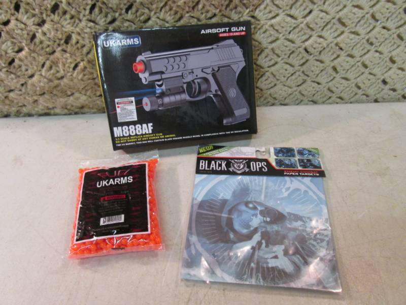 lot 245 image: Airsoft Pistol with Laser and LED L...