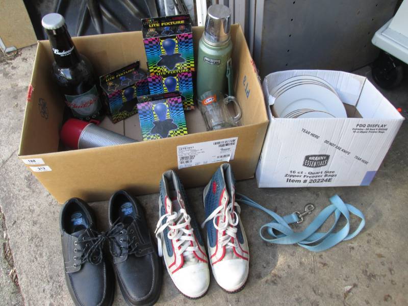 lot 251 image: Box Full of Misc Stanley Thermos A&...