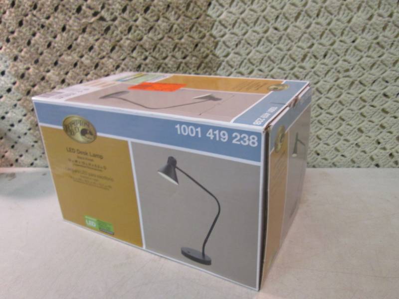 lot 18 image: Hampton Bay Black Indoor LED Desk L...