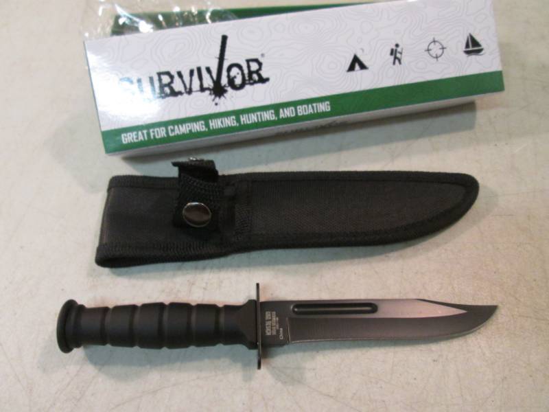 lot 51 image: 7.5 Survivor Knife with Sheath New...