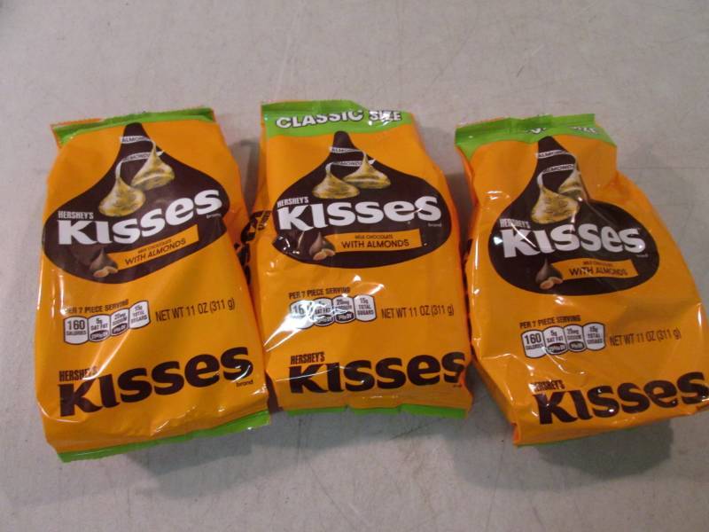 lot 72 image: 3 Bags of Hersheys Kisses with Almo...