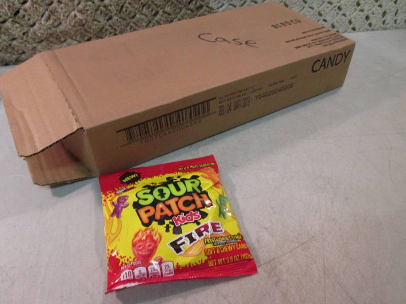 lot 84 image: Case of 12 Bags of Sour Patch Kids ...