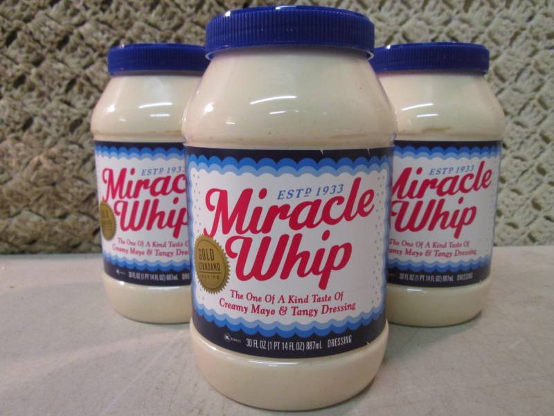 lot 89 image: 3 Jars of Miracle Whip Best by Mar ...