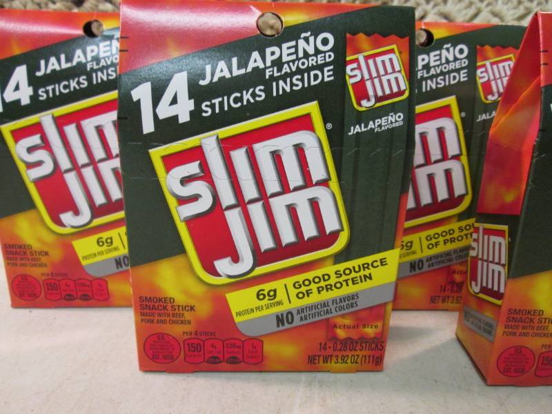 lot 109 image: 4 Boxes of Slim Jim Jalapeno Flavor...