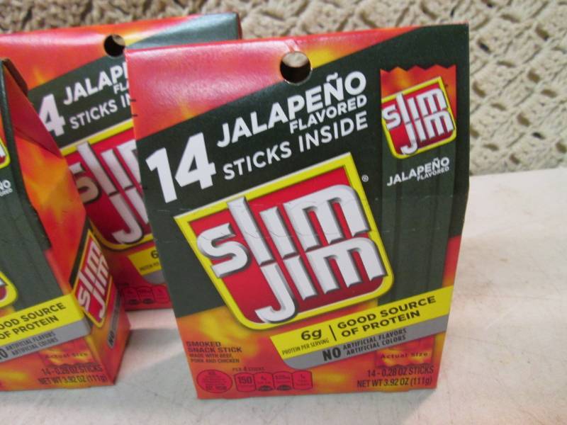 lot 111 image: 4 Boxes of Slim Jim Jalapeno Flavor...