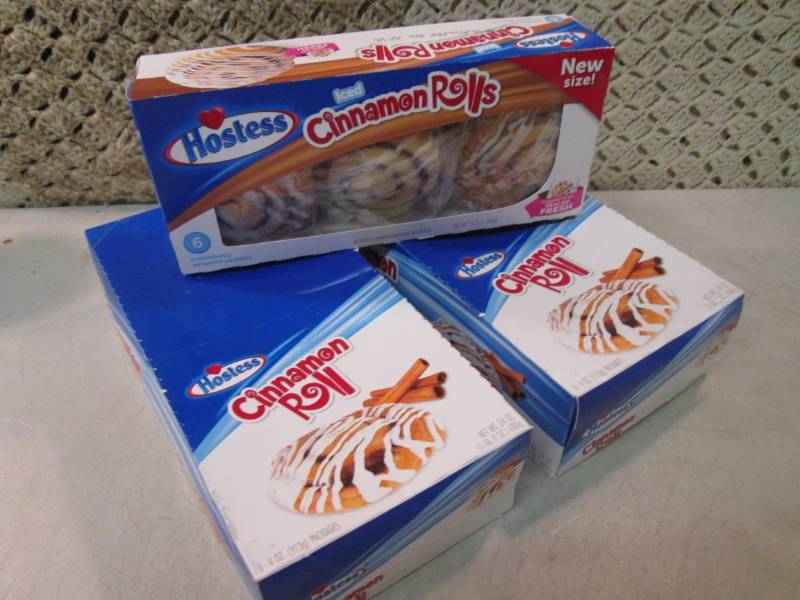 lot 120 image: 3 Boxes of Hostess Cinnamon Rolls B...