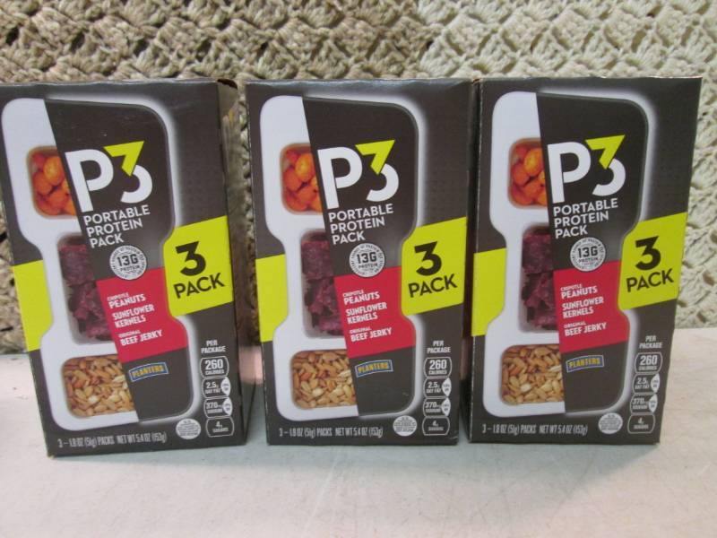 lot 130 image: 3 - 3-Packs of P3 Portable Protien ...