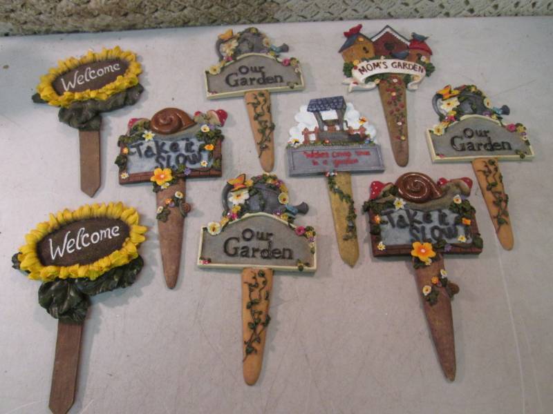 lot 140 image: Lot of 9 Garden Stakes Approx 10 H...