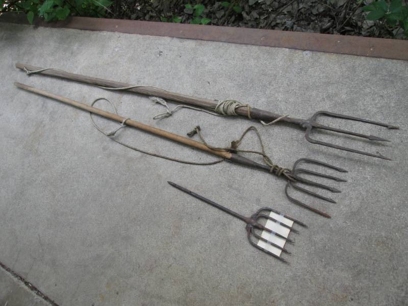 lot 174 image: 3 Antique Fishing Spears  UC-1...
