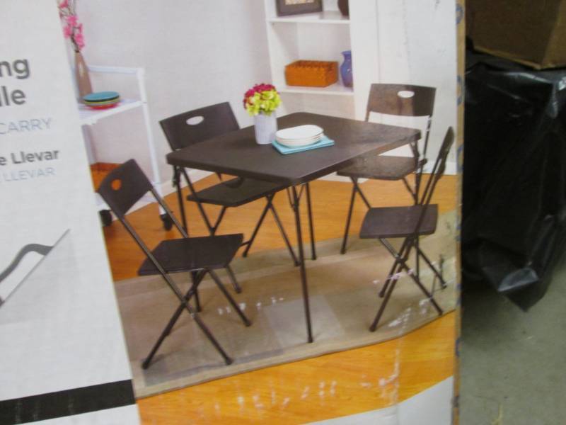 lot 202 image: Cosco 5-Piece Black Fold-In-Half Fo...