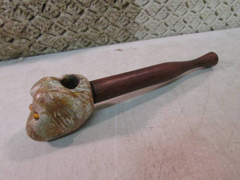 lot 298 image: Stone and Wood Pipe 11 14 Long  E...
