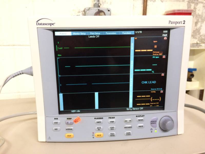 lot 15 image: WOW One Just Sold On Ebay $1500 Mindray Datascope Passport 2 with C02 Masimo Anesthesia Patient Monitor Surgical SPO2, NIBP, ECG, CO2 With Cuff & Finger Probe - Great Working Condition