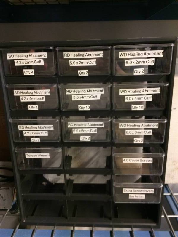 Medical Multi Drawer Supply Organizer With Assorted Dental