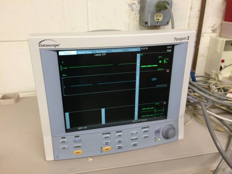 lot 48 image: WOW One Just Sold On Ebay $1500 Mindray Datascope Passport 2 with C02 Masimo Anesthesia Patient Monitor Surgical SPO2, NIBP, ECG, CO2 With Cuff, Finger Probe and Accessories - Great Working Condition  This is #2 Available For Auction