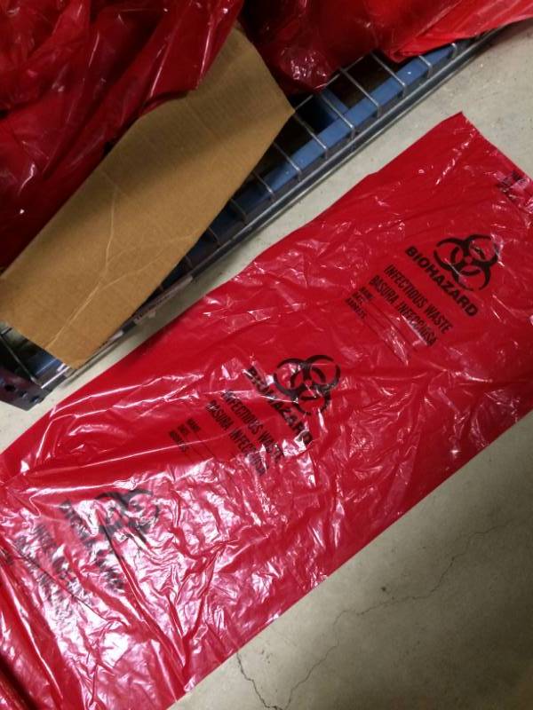 lot 3 image: Couple Cases Of Bio-hazard Trash Bags