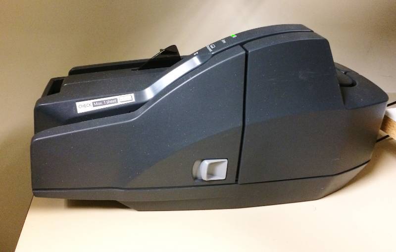 lot 1 image: MSRP $800 Epson CaptureOne TM-S1000 Single-Feed Desktop Check Scanner - Excellent Working Condition  See YouTube To See How This Machine Operates
