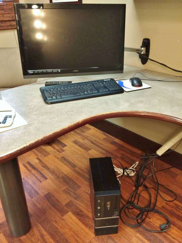 lot 10 image: WOW Desktop PC Computer Reset To Factory Windows 7 Professional, VIZIO M261VP 26-Inch 1080p LED LCD HDTV, Remote, Microsoft Keyboard, Microsoft Mouse  Ergotron Monitor Wall Mounting System - All Excellent Working Condition