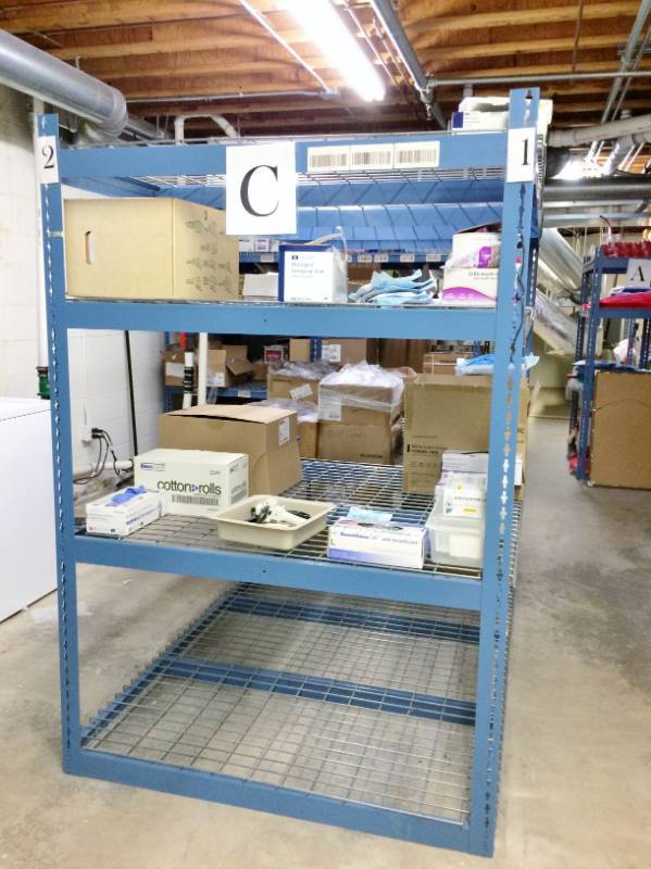 lot 42 image: Commercial 4 Shelf Pallet Racking System 6x4x8 - Like New Condition - Contents Not Included 