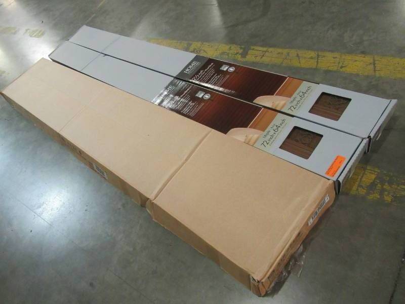lot 124 image: 2 Cases (2 BlindsCase) of Home Decorators Collection 2 12 in Maple Premium Faux Wood Blinds 72 in x 64 in. L