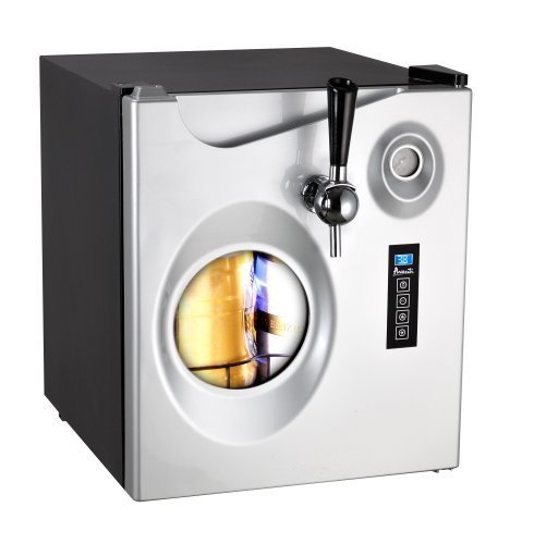 lot 25 image: Avanti 1.7-Cubic Foot Beer Dispenser, Black WPlatinum Finish Door CB350S-IS. Scratch & Dent