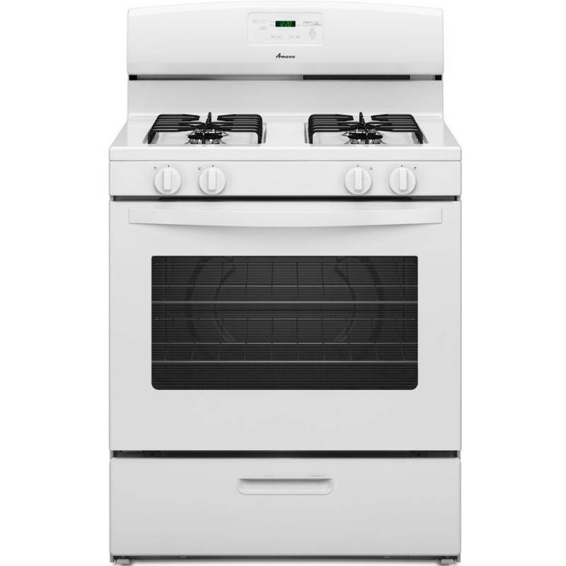 lot 55 image: Amana 5.1 cu. ft. Gas Range in White, AGR5330BAW - NEW IN BOX