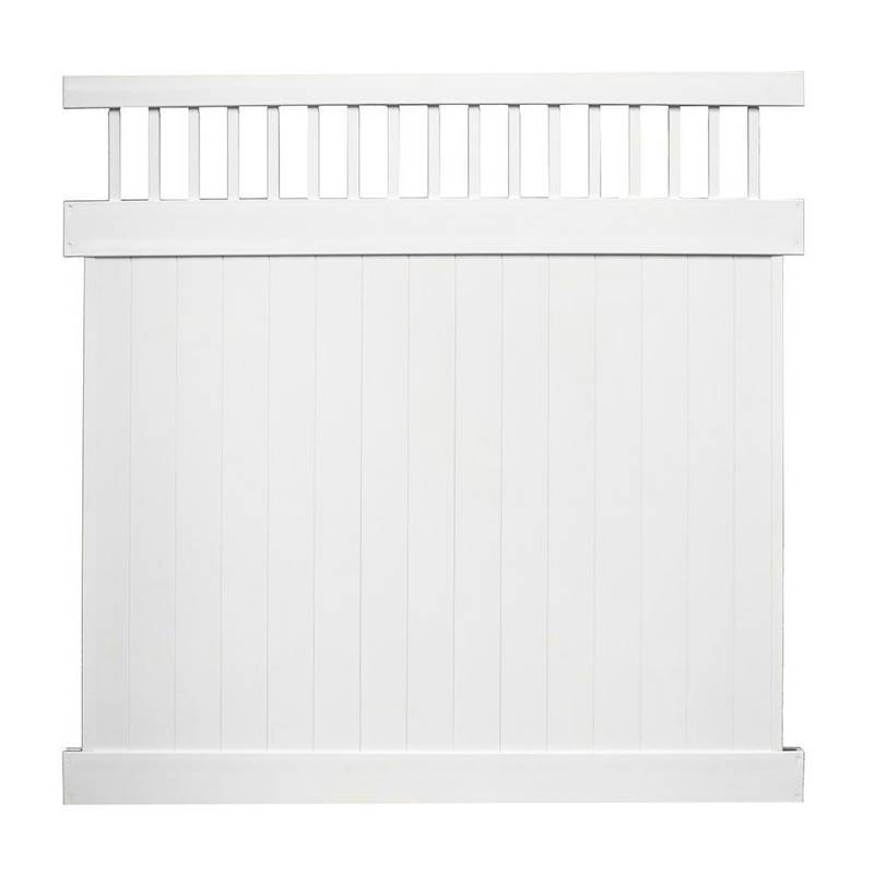 lot 56 image: Weatherables Mason 6 ft. H x 6 ft. W White Vinyl Privacy Fence Panel Kit - PWPR-CT-6X6